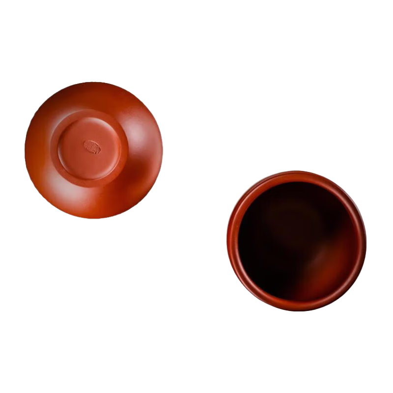 京峰阁 宜兴原矿大红袍聚缘紫砂品茗杯 全手工家用泡茶杯主人茶杯茶具 聚缘紫砂杯 90ml 2只