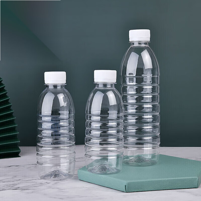 润华年食品级塑料瓶500透明塑料瓶一次性矿泉水空瓶子一斤装1饮料瓶带盖 500ml 加厚款白盖(38个 箱)