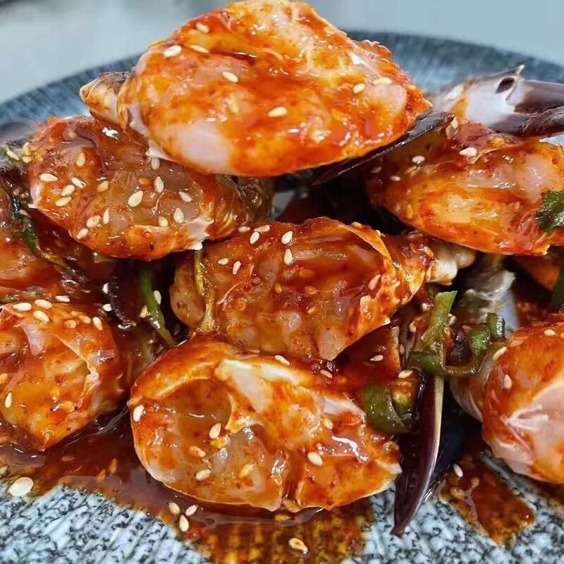 热卖韩式酱蟹块生蟹腌制泰式辣酱蟹块生拌酱花蟹甜辣蟹块 韩式蟹块2罐