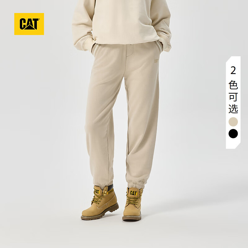 CAT卡特新品女士休闲宽松版型收脚口设计针织长裤轻户外 浅卡其 M