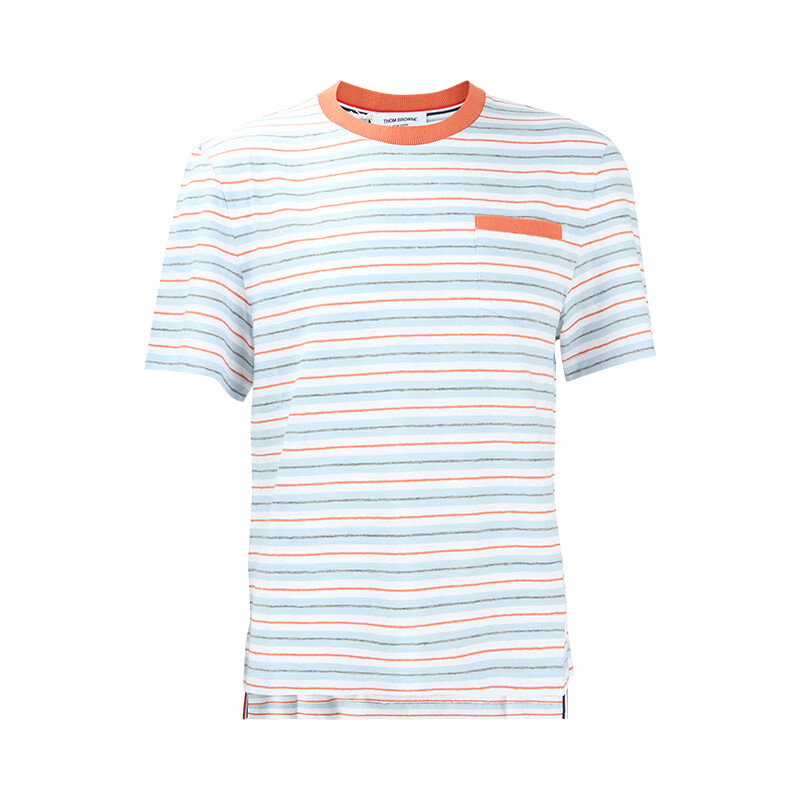 thom browne tb 汤姆布朗 男款条纹短袖t恤 mjs242aj0120 460 深蓝色