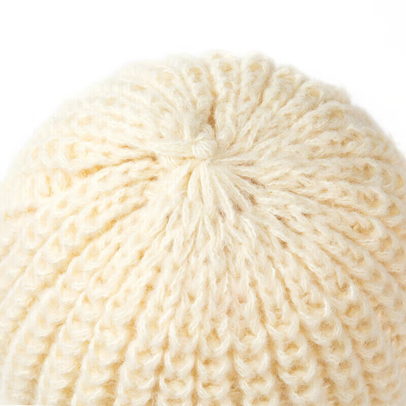 达芬奇密码秋冬保暖纯色针织毛线帽女士帽子防寒防风 米色