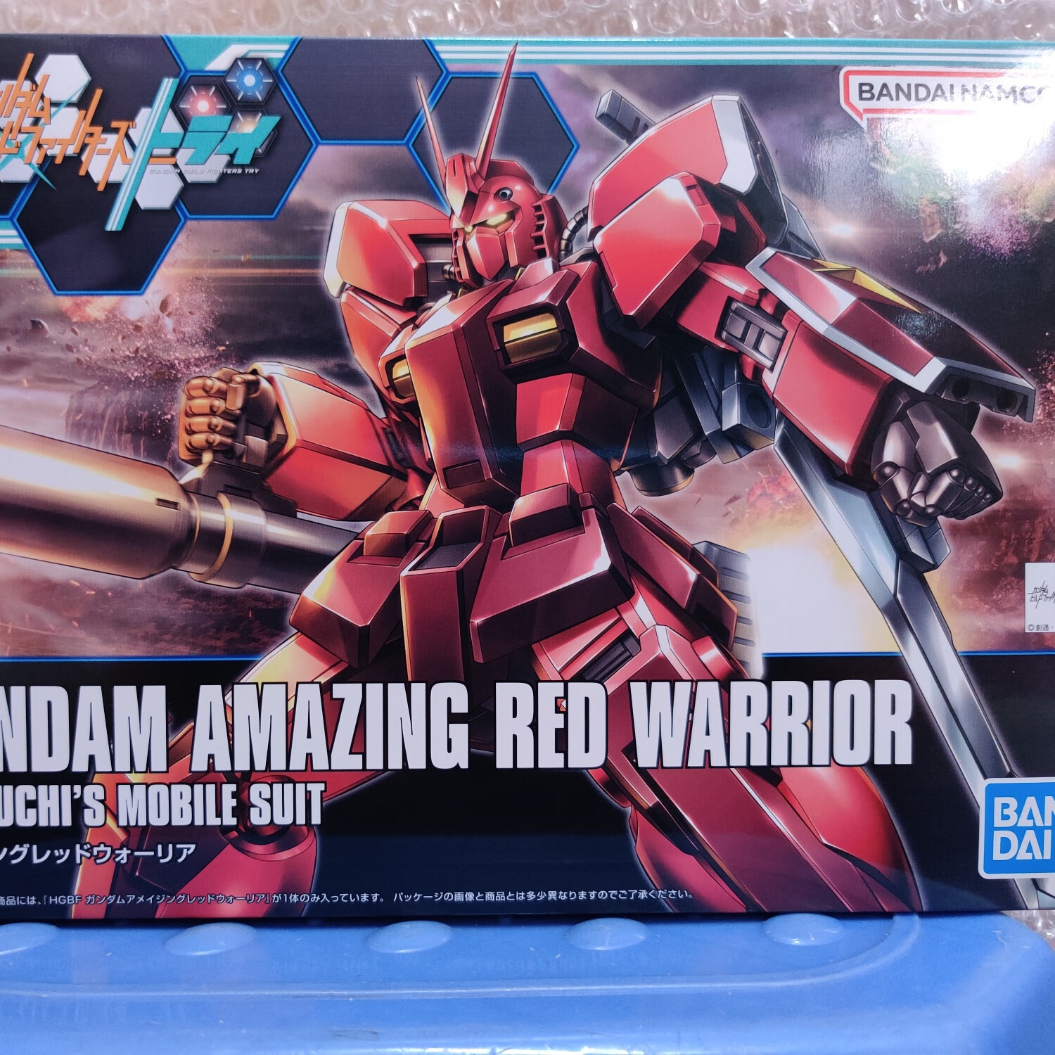 正版hgbf 026 1/144 惊异红战士 创战者 拼装模型 65732 盒损