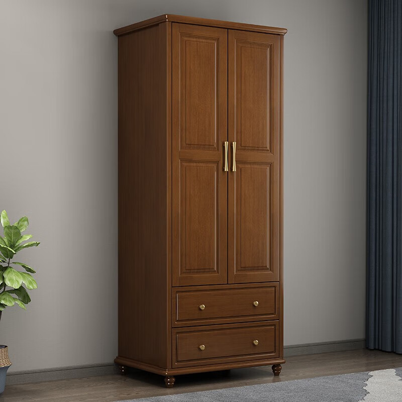 实木衣柜主卧室房间家用小户型两门双门收纳储物柜高柜衣帽间厅柜