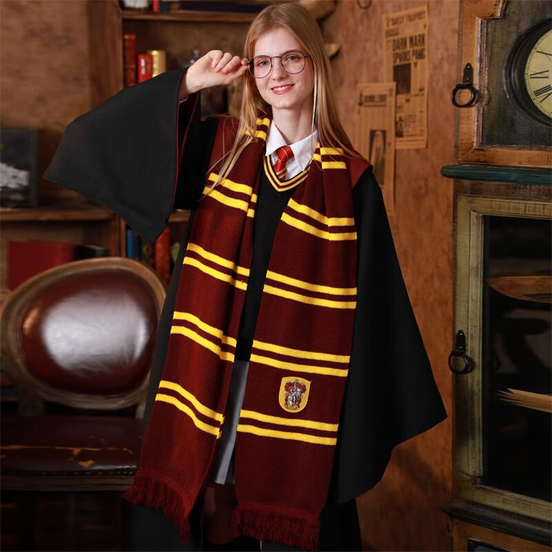 哈利波特围巾加厚保暖联名款格兰芬多男女冬季四大学院圣诞节礼物 狮