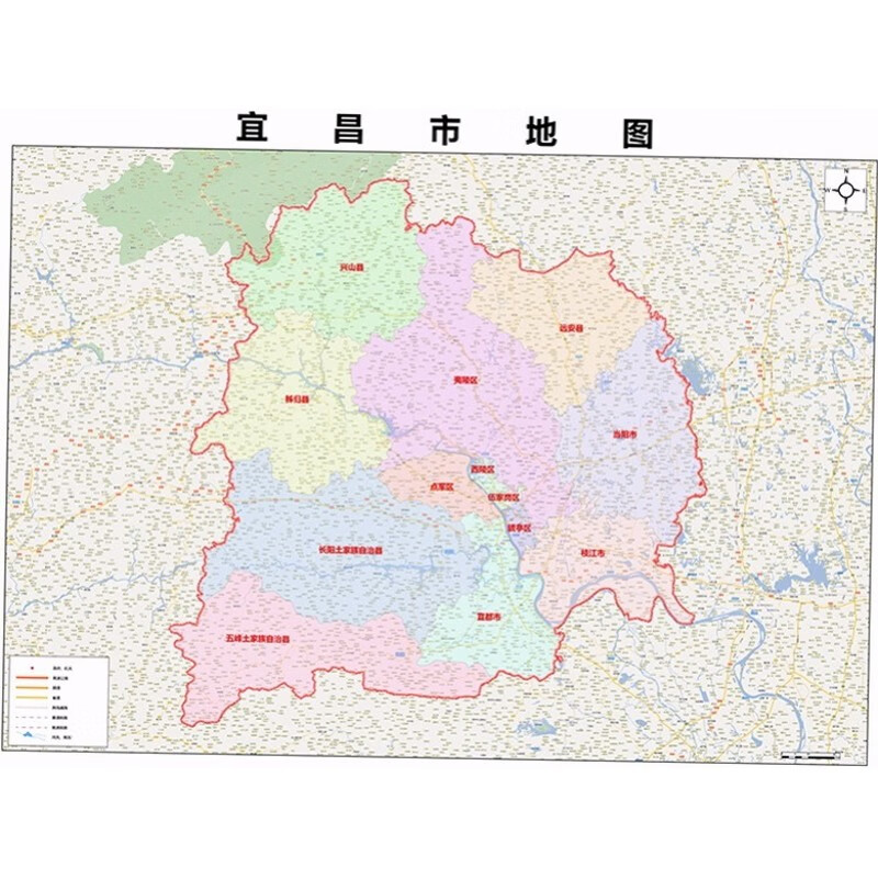 2024新款宜昌市地图贴图 办公室挂图 高清防水墙壁装饰画定制地图 地