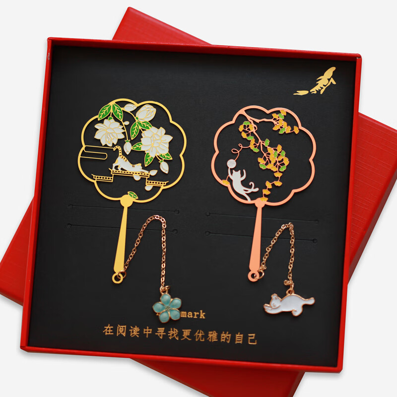 文创纪念品礼盒文艺儿童精美创意设计礼品 故宫银杏猫2件一套 红盒