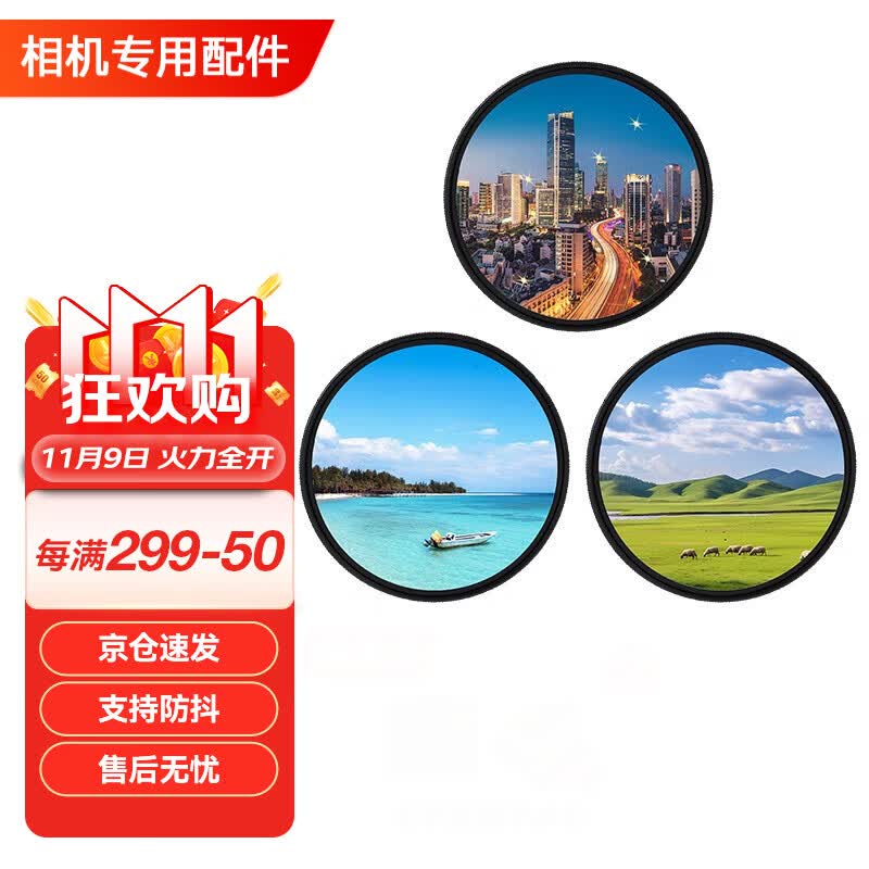 佳能佳能适用UV镜 滤镜 单反微单镜头保护镜片 适用于佳能/索尼/尼康/富士单反微单镜头 AGC基础套装(UV+星光+偏振) 82mm 口径怎么看?