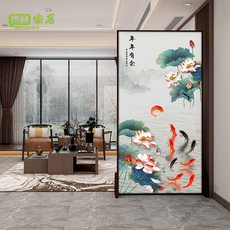 屏风入户门遮挡风水2024新款中式屏风隔断客厅进门口遮挡卧 效果图-1