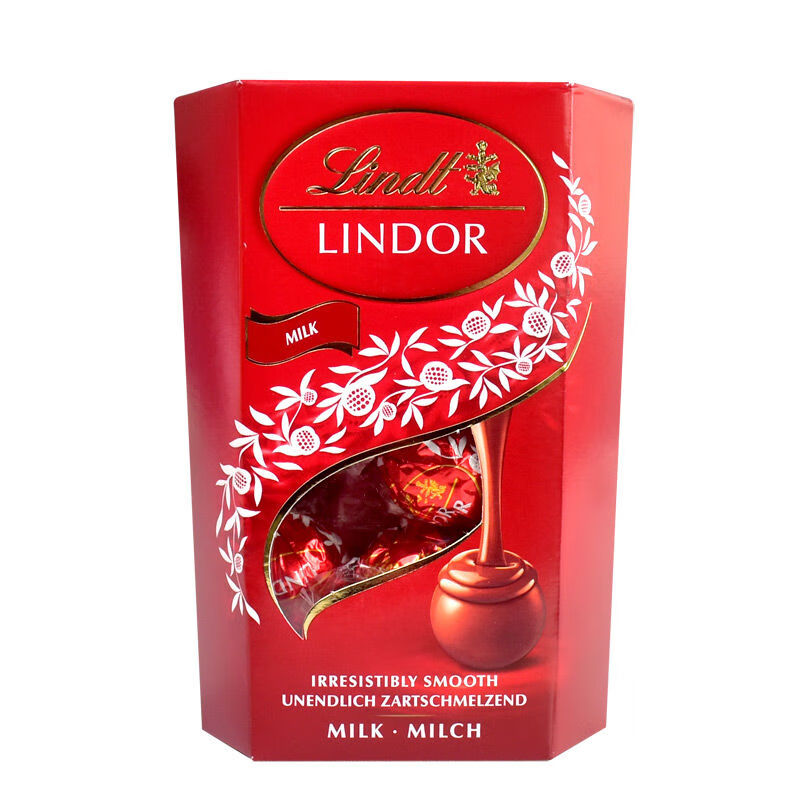 瑞士莲(lindt)瑞士莲软心牛奶巧克力黑巧分享装200克七夕礼物 瑞士莲