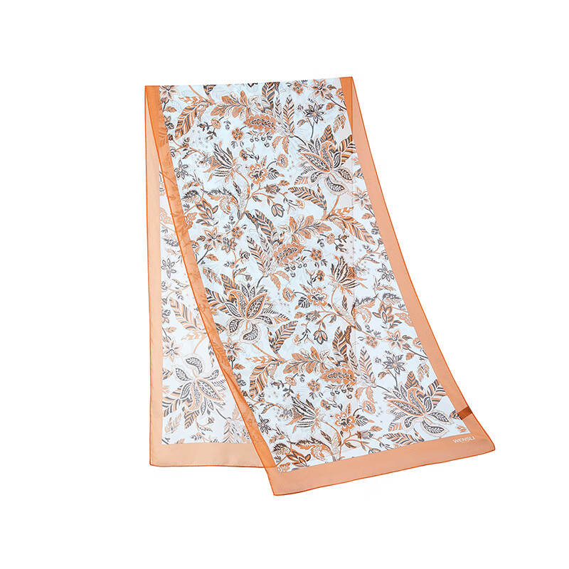 萬事利絲巾女秋冬圍巾披肩長巾送禮媽媽款桑長條紗巾素錦 長巾-素錦藍色