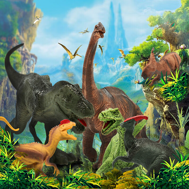 爸爸妈妈 儿童恐龙玩具软胶恐龙模型恐龙世界侏罗纪霸王龙6只套装宝宝动物仿真模型玩具大号男孩3-6岁礼物怎么看?
