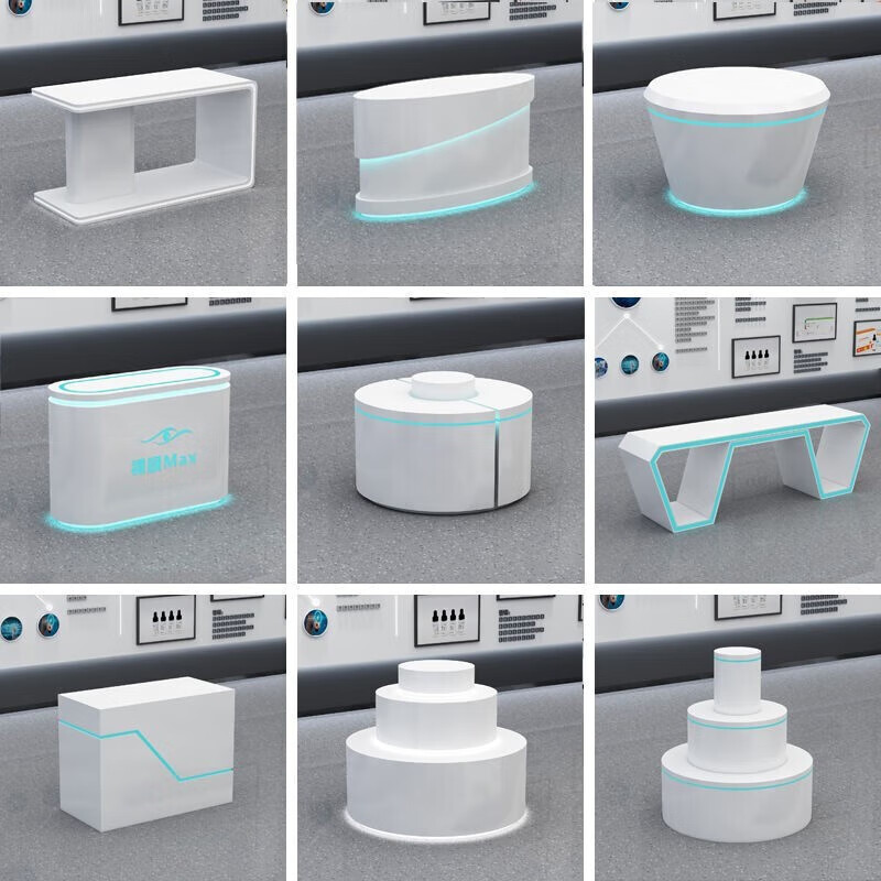 驰广迈科技馆产品展示台异形烤漆发光展台陈列柜展厅柜展示柜中岛台