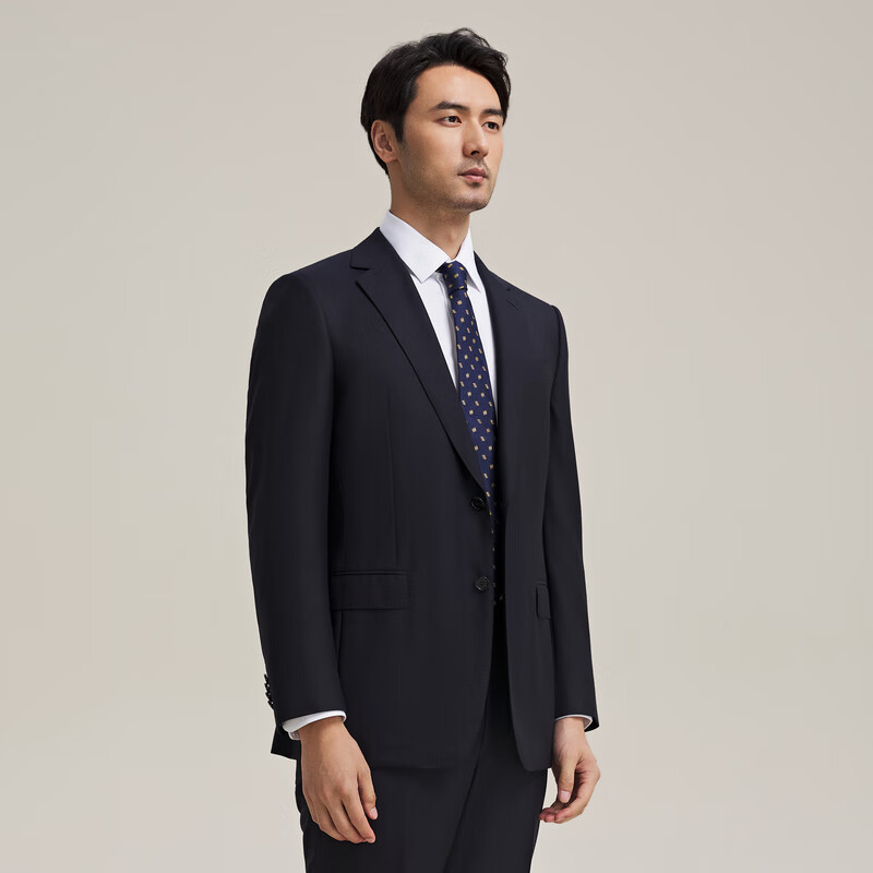 MAYOR男装 秋Loro piana 200支全羊毛经典全毛衬西服上衣 深藏青 170B （170/96A）