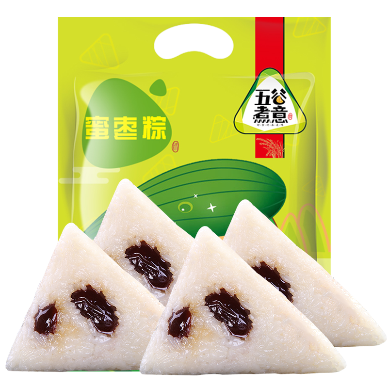 plus会员:五谷煮意粽子 端午节大礼包蜜枣粽子560g量贩装 早餐粽子礼品