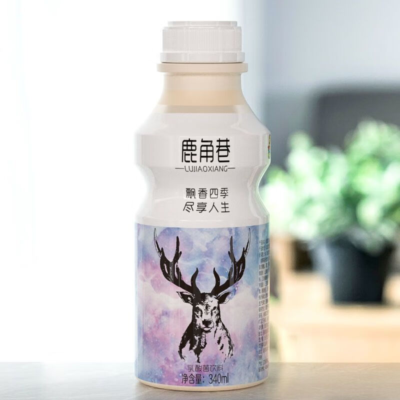 derenruyu新日期鹿角巷乳酸菌饮品整箱340ml早餐酸奶牛奶益生元饮料