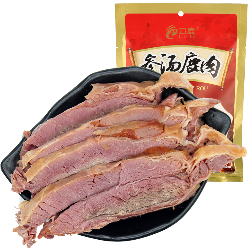 立鹿（LILU）醬鹿腿肉 梅花鹿肉 熟食開袋即食 鹵味中秋禮盒東北特產(chǎn) 200g4袋（參湯鹿肉禮盒裝）