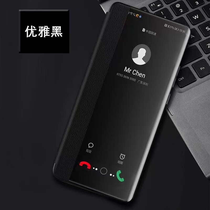 vivox60手机壳翻盖视窗vivo x60 pro手机套皮套x60pro素皮保护套 黑色