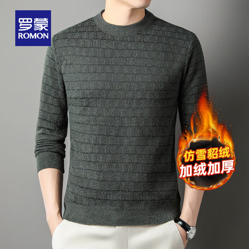 ���ڲ��������ɣ�ROMON����ѩ����Բ����޼Ӻ����ë����ʿ������������֯��ů���ë�� 3Z542M02��ɫ 170(����120-135��)