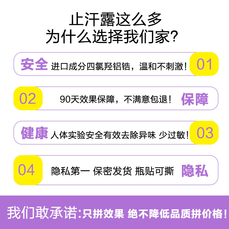驻美堂四氯羟铝锆止汗露走珠腋下止汗除臭无香型去异味臭腋臭男女士可用 四氯羟铝锆走珠(3瓶装)