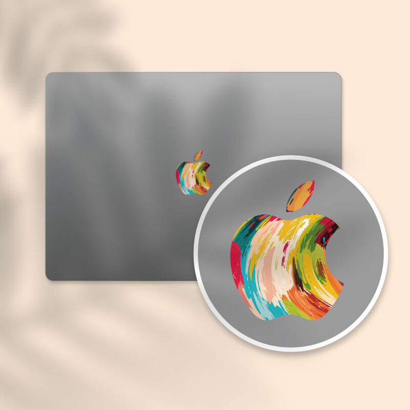 SkinAT电脑Pro14/16 M5创意Logo 贴膜 苹果笔记本Air 13/15 logo保护贴 MacBook Neo配件 活力漩涡 Pro 16 (M5-M1)