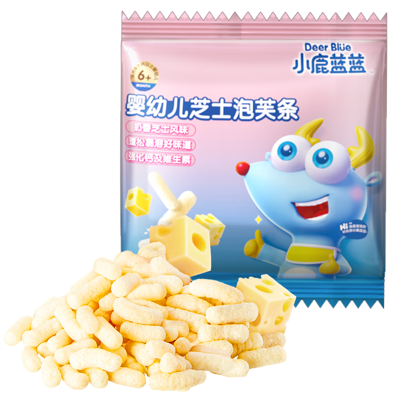 小鹿蓝蓝泡芙条泡芙球6口味泡芙条手指泡芙宝宝零食健康 【尝鲜装】芝士泡芙条/21g