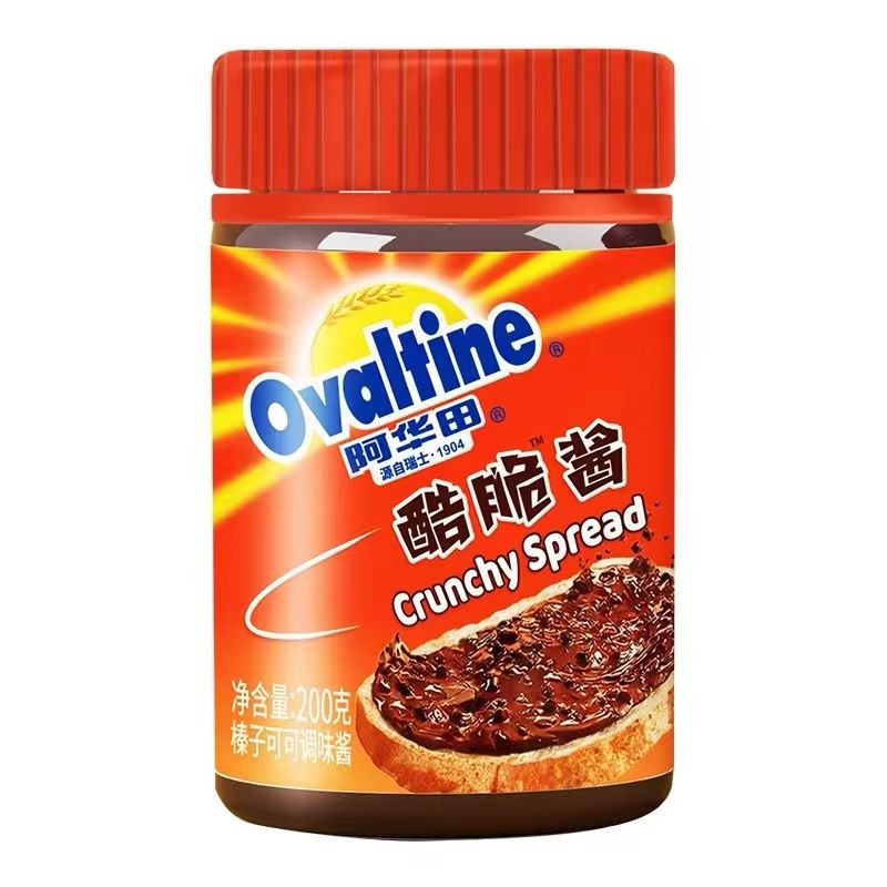 阿華田（Ovaltine）酷脆醬榛子巧克力醬早餐面包蛋糕涂抹醬酷脆碎可可醬200g 1罐裝 200g