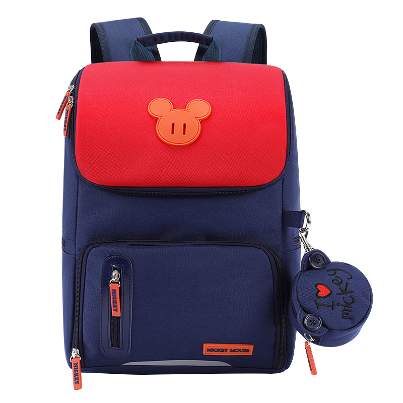 Disney 迪士尼 小学生书包1-3年级男女童双肩米奇韩版休闲儿童背包 SM11752藏青色小号