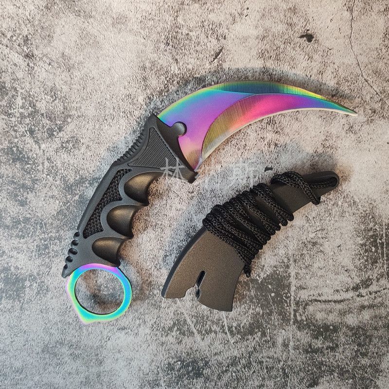古仕龙csgo周边爪子刀实物模型金属合金玩具实体开箱不开刃 彩虹渐变