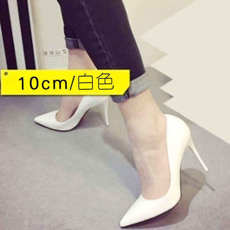 京蝌蝌情趣高跟鞋少女一次性感床上sm炮鞋罚站细跟女人足恋 白色 10cm