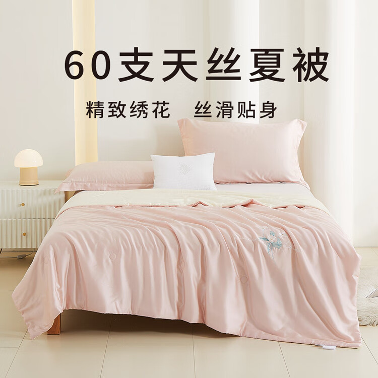 堂皇/TEVEL家紡奧地利蘭精天絲夏涼被可水洗機洗冰絲夏被空調被 粉紅色 220x240cm