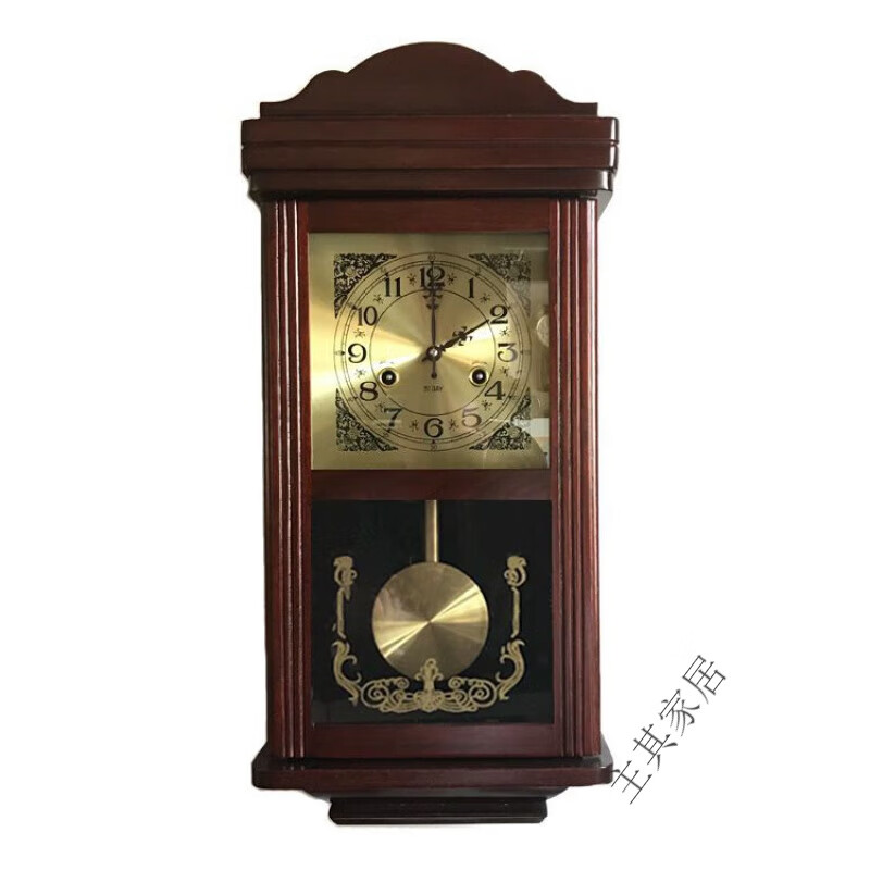 怀旧钟表老式发条挂钟实木挂钟机芯机械摆钟家用客厅风水时钟 常规