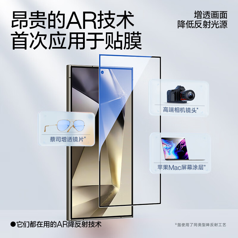 闪魔【甄选厂家】 适用三星S24Ultra钢化膜S24+AR增透手机膜galaxy S2 s24ultra【超清AR增透】1片+神器