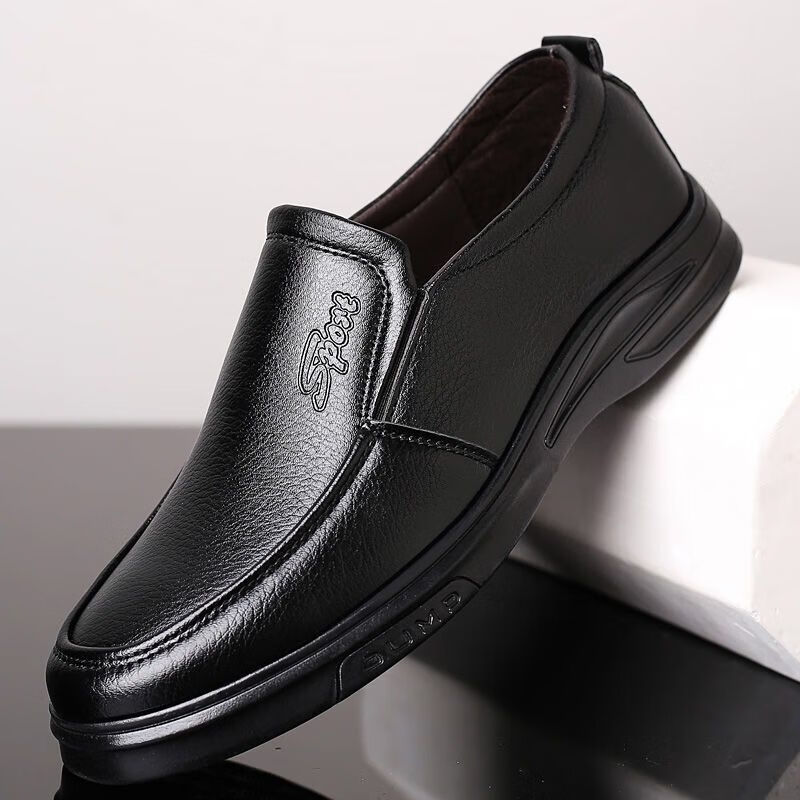 温州皮鞋男100%牛皮黑色 温州正品真皮男鞋38
