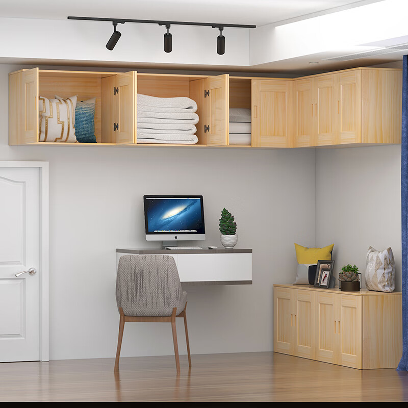 山头林村实木吊柜挂墙式壁柜衣柜  实木吊柜墙壁柜挂墙式衣柜顶柜多b