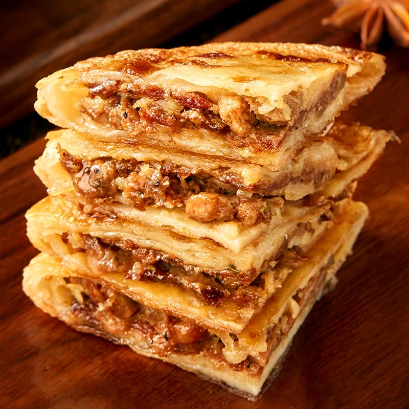 食芳溢天海藏酥皮牛肉馅饼500g*4包金黄酥脆牛肉饼家庭装z 牛肉馅饼*4