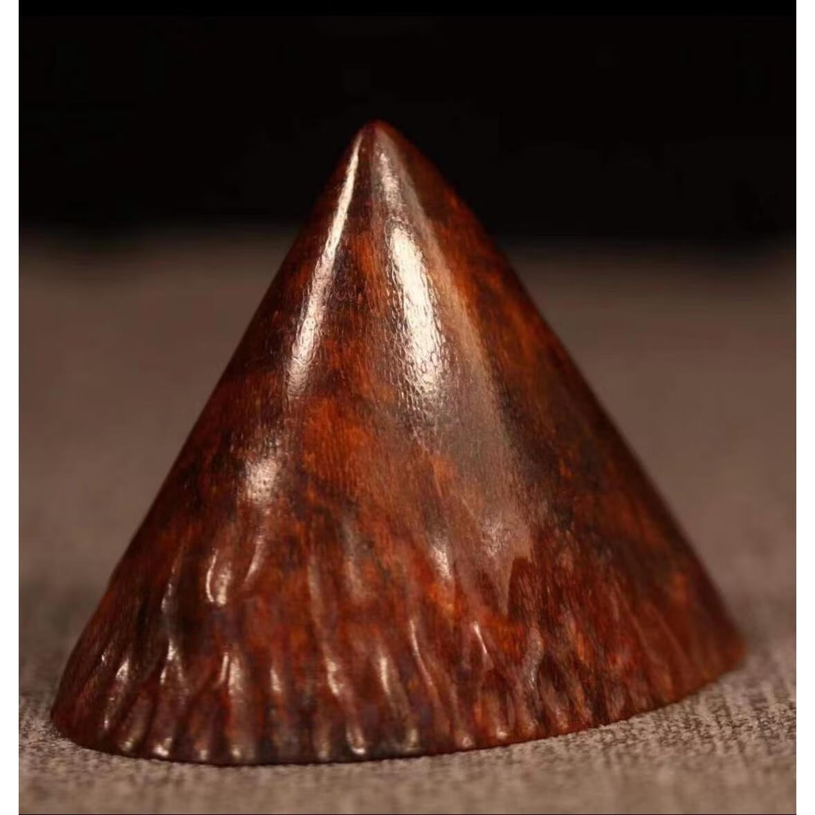 miehone)披毛犀角天然老亚角尖非洲牛角鱼籽纹竹丝纹收藏文玩小角摆件