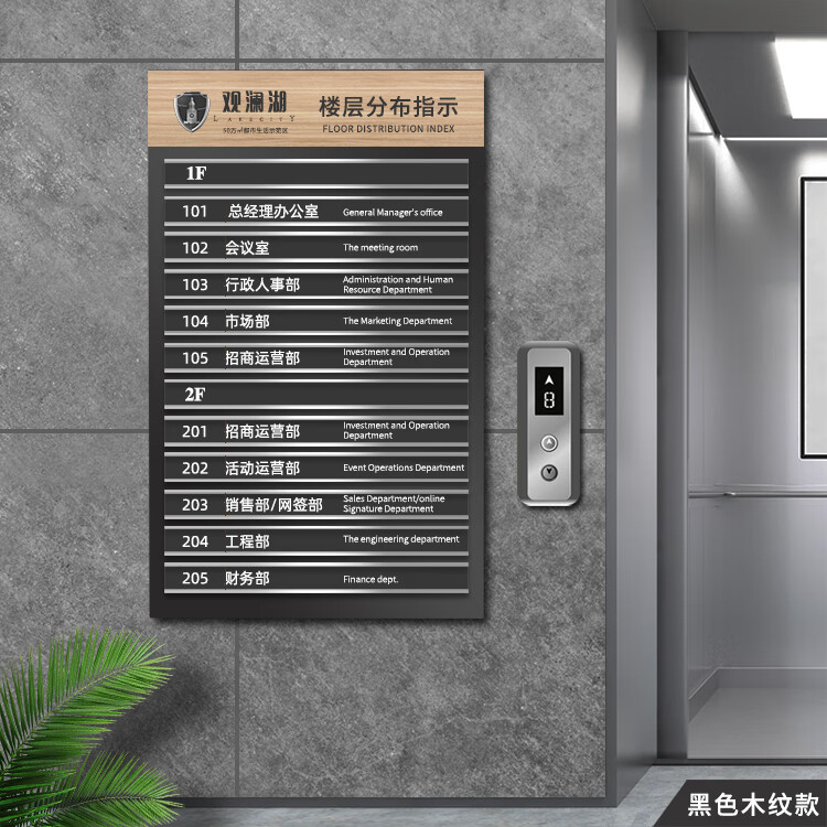 南啵丸楼层指引牌  楼层索引牌可更换电梯指示牌酒店公司不锈钢写字楼
