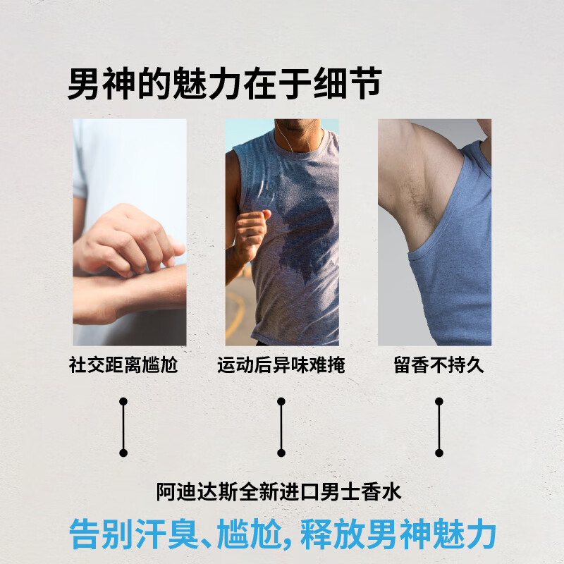 阿迪达斯 (adidas)男士进口香水持久留香 薄荷海洋香调 冰点50ml 七夕礼物送男友