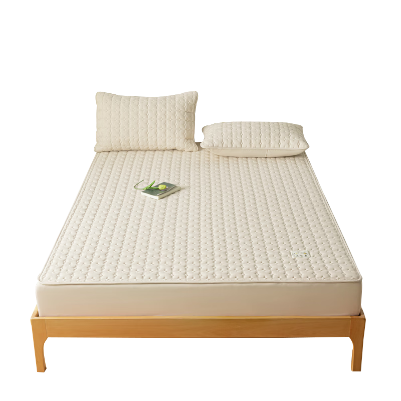 无印良品A类防水抗菌大豆夹棉床笠床罩隔尿保护罩2025新款 梦幻-米白 【防水款床笠】 180cm*200cm 【单床笠】