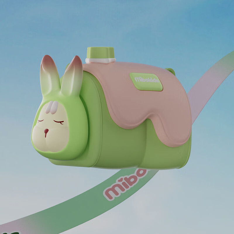 米宝兔新款儿童斜跨包女童可爱腰包小女孩时尚洋气旅游宝宝卡通小包包 可爱捏捏斜挎包（绿）