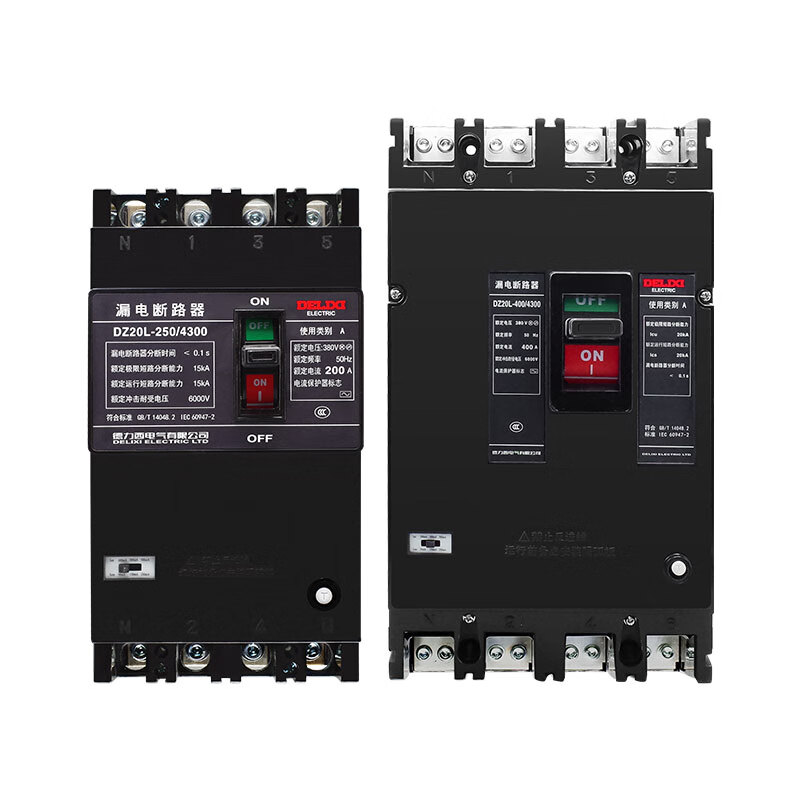 电气漏电开关塑壳式dz20l 160a 250a 400a 630a大电流三相四线 100a