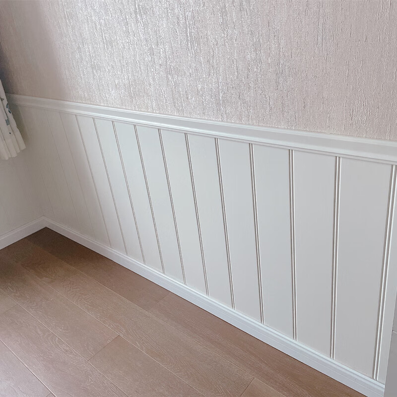 中掌柜幼儿园护墙板白色pvc欧式墙裙木塑墙围防水防潮生态木集成装饰