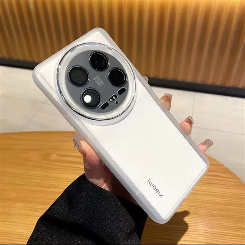闪曼巴适用小米14ultra简约防滑手机壳14pro保护套1412xiaomi13镜头全包12防摔透明13ultra自带镜头膜 柔软防摔【自带镜头膜】透黑 小米 14 Ultra