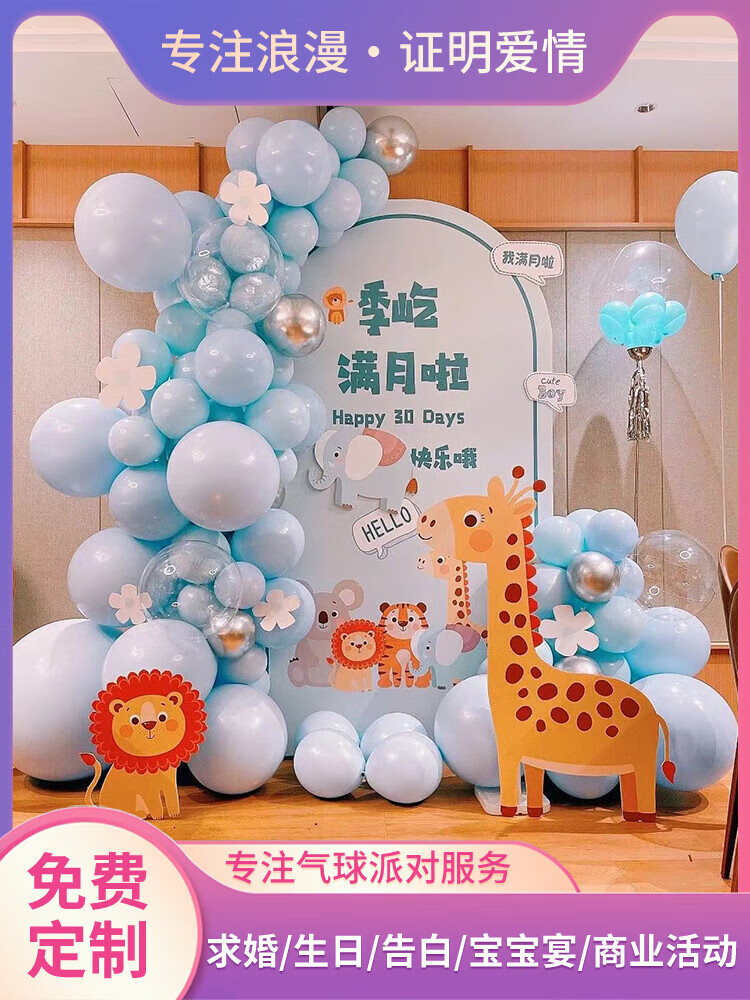 维诺亚上海上门布置可爱卡通宝宝宴宝日宴周岁宴软萌治愈系生日气球