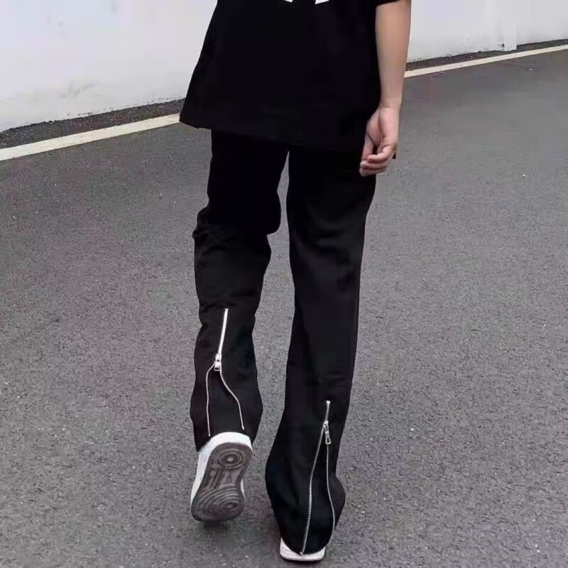探锋鸟fog男女高街后跟拉链宽松直筒西裤暗黑vibe风垂坠感潮牌休闲
