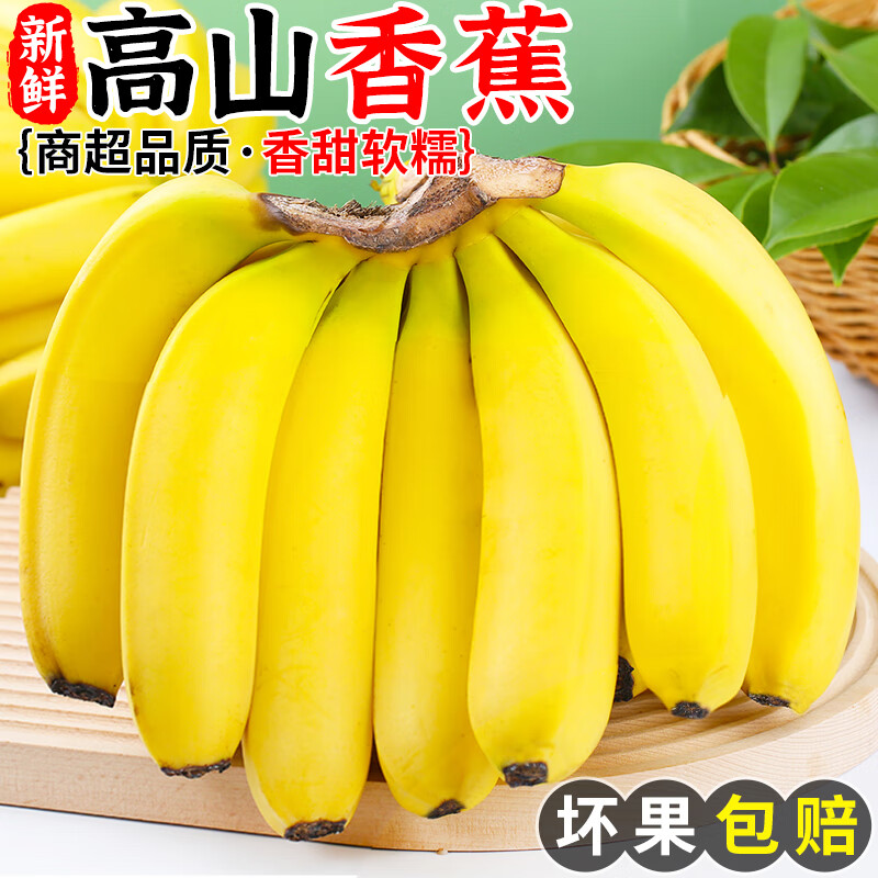 高山甜香蕉2025新鲜水果当季现摘大芭蕉甜香蕉整箱自然熟 3斤【上午摘下午发】