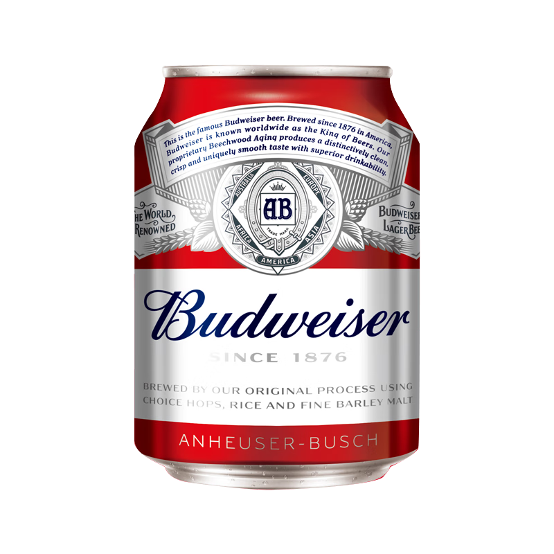 Budweiser 百威 拉格啤酒 经典 255ml*12听 整箱装