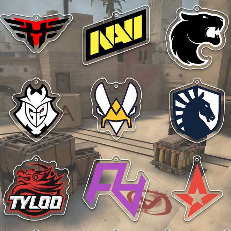 欧凯森csgo周边挂件钥匙扣贴纸印花战队卡托全息效果书包挂饰 天禄
