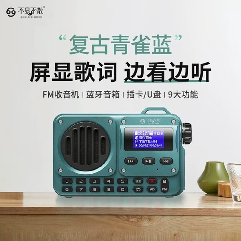 不见不散不见不散bv800收音机蓝牙音响一体插卡小音箱收音机播放器